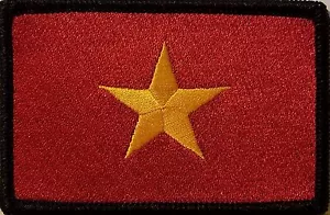 Vietnam Flagge Aufnäher mit Klettverschluss Moral Emblem schwarzer Rand - Bild 1 von 1