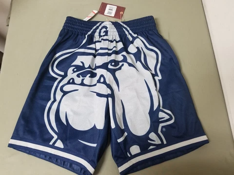 New Mitchell & Ness Mens NCAA Georgetown Hoyas Big Face Athletic Shorts Cover