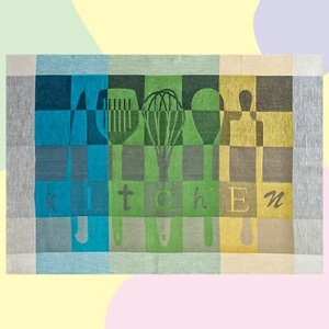 Linen towel for the kitchen 19'3 x 27'6 inches European flax Color pattern - Picture 1 of 10