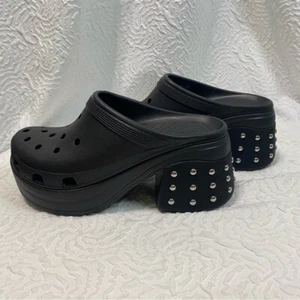 Crocs Siren Black Studded Platform Clog Men’s 11 Women’s 13 NEW NWOT - Picture 1 of 10