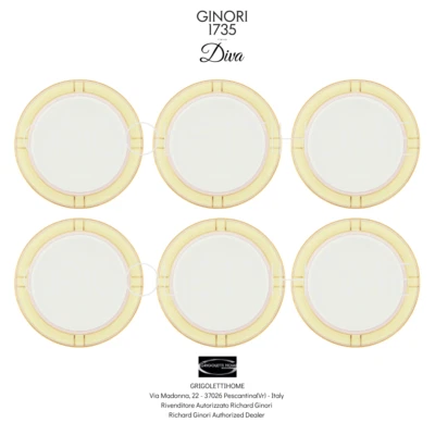 Richard Ginori - Diva Yellow - Set 6 dinner plates CMS 27 - Retailer - Image 1 of 4
