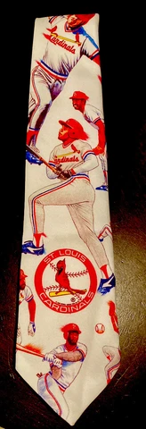 ST. LOUIS CARDINALS Vintage Ralph Marlin “SWINGING REDBIRDS” Team Logo Neck Tie! Cover