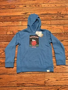 Felpa con cappuccio LL Bean x Peanuts Snoopy Let It Snow bambino 10-12 media NUOVA!!! - Foto 1 di 5