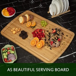 30 x 20" Large Bamboo Cutting Board , Wood Chopping Boards Serve Meat,Veggies - Picture 1 of 9