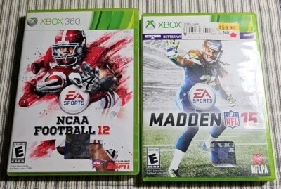 NCAA Football 12 (Microsoft Xbox 360, 2011) Tested Working And Madden 15 Lot - Image 1 of 4