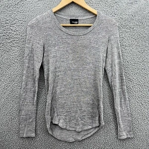 Top tunica Wilfred Free Aritzia piccolo girocollo manica lunga linea lunga grigio comodo - Foto 1 di 6