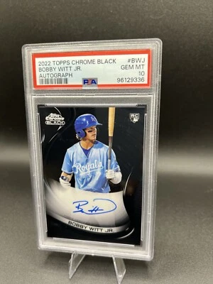 2022 Topps Chrome Black - Bobby Witt Jr   #BWJ Autograph Rookie PSA 10 - Image 1 of 4