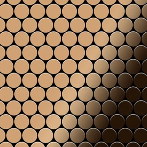 Mosaik Fliese massiv Metall Titan hochglänzend kupfer 1,6mm stark Dollar-Ti-AM - Picture 1 of 4