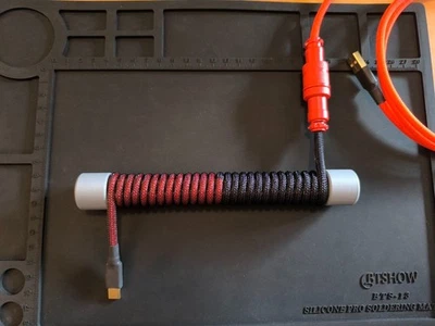 Custom Braided Coiled Aviator Mechanical Keyboard Cable USB Type A to C - Bild 1 von 4