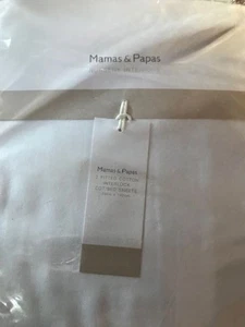 Mamas and Papas 2 Fitted cotton Interlock cot/bed sheets 70 x 142cm WHITE - Picture 1 of 3