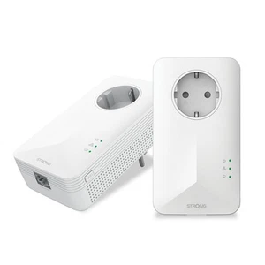 STRONG Powerline 1000 Duo, PowerLAN-Adapter Set mit 2 Stück, 1000 Mbit/s, Hochge - Zdjęcie 1 z 9