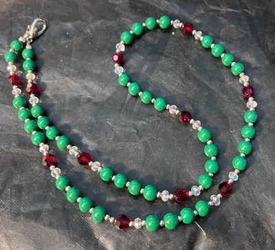 21英寸施华洛世奇珠子和玻璃珠子项链 — 第 1/2 张图片