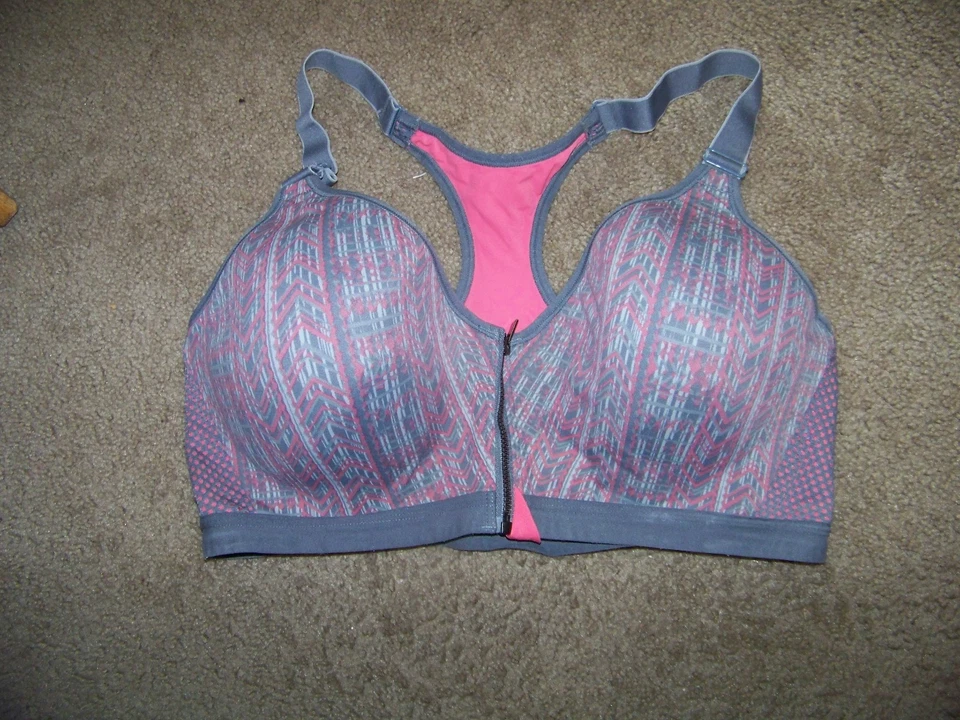 Maidenform Zip Front Sports Bra 40D Underwire Padded Racerback Adjustable CLEAN - Image 1 of 4