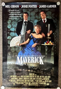 MAVERICK MOVIE POSTER ORIGINAL MEL GIBSON JODIE FOSTER ROLLED 27X40 - Picture 1 of 2