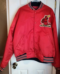 Vintage St Louis Cardinals Starter Jacket Satin Red MLB Baseball Men's Size 2XL - Picture 1 of 16