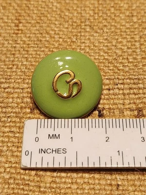 St. John Replacement Button Gold & Mint Green Logo - Image 1 of 2