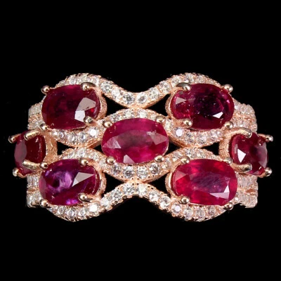 925 Sterling Silver Ring Oval Ruby 6x4mm Natural Gemstone Jewelry Gift - Image 1 of 4