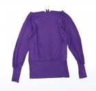 New Look Womens Purple Viscose Basic T-Shirt Size 10 Round Neck
