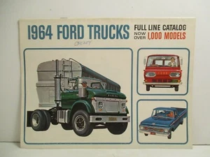 1964 Ford Trucks Vintage Gas Oil Garage Trucks Dealer Brochure Garage Diesel - Picture 1 of 12