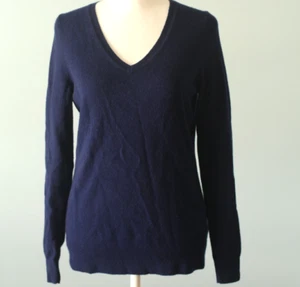 Maglione Talbots taglia XS 100% cashmere scollo a V blu navy pullover morbido - Foto 1 di 22