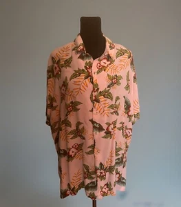 PacSun Soft Pink Shirt Mens Large Floral Button Up Short Sleeve Colorful Print - Picture 1 of 4