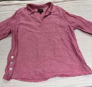 Camisa Pullover de Lino Tahari para Mujer 2X Rosa 100% Algodón Playa Verano Cubrir - Imagen 1 de 10
