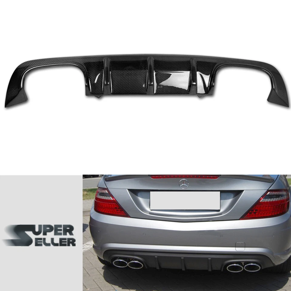 Carbon Fit For Mercedes Benz R172 SLK Convertible Bumper Diffuser Bodykit 2015 - Image 1 of 1