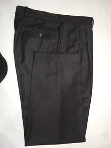Ermenegildo Zegna Classic Pleated Front Cuffed Charcoal Gray 36x32 Trousers Pant - Picture 1 of 12