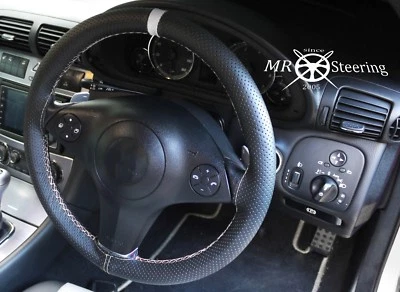 CUBIERTA VOLANTE CUERO PERFORADO MAZDA 6 MK1 2002-2007 + CORREA BLANCA Foto 1 de 4