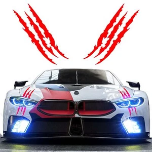 2pcs Scratch Claw Marks Car Headlight Body Side Stripes Trim Decal Vinyl Sticker - Picture 1 of 27