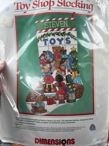 New Dimensions Toy Shop Stocking 9059 - 16” Needlepoint Kit 1988 C Davenport - Picture 1 of 5