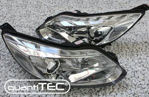 CHROM SCHEINWERFER SET FORD FOCUS MK3 10- LED TAGFAHRLICHT DRL TFL + MOTORE LWR - Picture 1 of 5