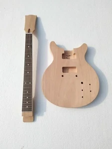 New Brand double cutaway project unfinish guitar kit with nibs on fret by CNC - Picture 1 of 6