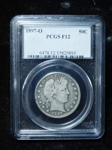 1897 O Barber Half Dollar PCGS F-12 Cover