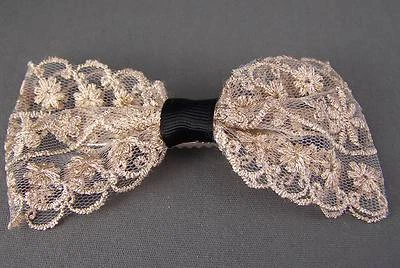 Dorado Blanco Negro Encaje Grande ENORME ARCO 5" ancho pasador pinza de pelo pinza de garra de caimán Foto 1 de 4