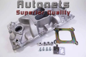 SBC Small Block Chevy Aluminum Spread Bore Dual Plane Intake Manifold 383 350 - Picture 1 of 2
