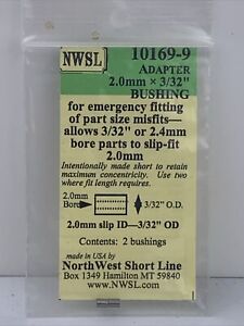 Northwest Short Line 10169-9 NWSL Shaft Adapter Bushing 2.0mm ID X 2.4mm OD 