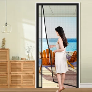 Magnetic Door Screen Black Side Door Mosquito Net Insect Proof Mesh Indoor - Picture 1 of 21