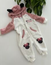 DISNEY PINK And WHITE MINNIE MOUSE FLEECE BUNTING.... BABY GIRLS SIZE 3-6 MONTHS