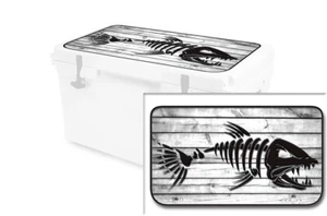 Vinyl Cooler Wrap fits RTIC 45qt | Decal Skin LID - Bonefish White Wood - Picture 1 of 7