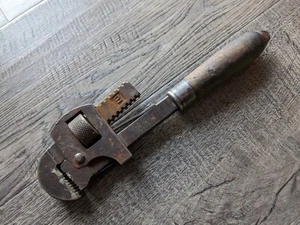 Vintage PEXTO Tools 10” Adjustable Pipe Wrench Wood Handle Made in USA - Picture 1 of 10