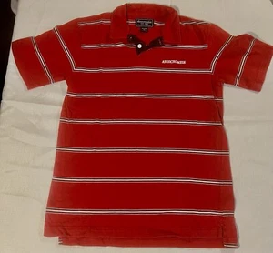 Abercrombie Polo Shirt Men's XL- Red/Black/White Stripe - Picture 1 of 7