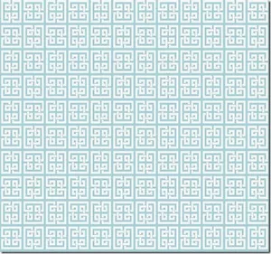 Williamsburg Geometric Soft White Greek Key on Lt. Turquoise Wallpaper WL8697 - Picture 1 of 1