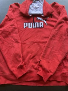 Herren Puma Pullover Logo Rot Hoodie Sweatshirt Tasche Gr. Xl - Bild 1 von 11