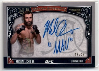 2016 Topps UFC Museum Collection Archival Gold Michael Chiesa Autograph 5/25 - Image 1 of 2