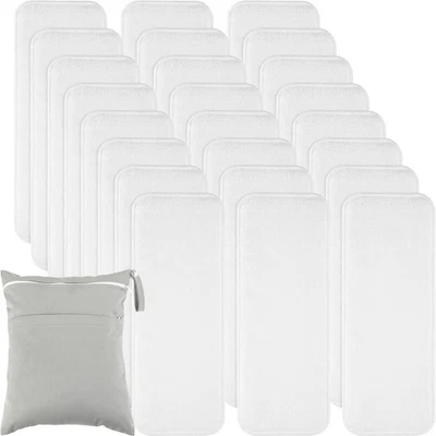 24 Pack Cloth Diaper Inserts Reusable Newborn 3 Layer Absorbent Breathable Cl... - Image 1 of 4