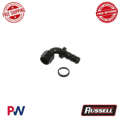 Extremos de manguera de radio de 90 grados Russell de aluminio negro Twist-Lok -10 AN 624183 Foto 1 de 2