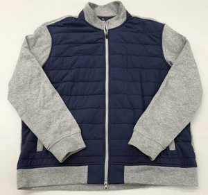 Johnnie O Jacket Mens XL Blue Gray Full Zip Performance Golf Winter Pockets - Picture 1 of 8
