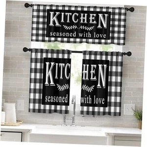 Black and White Kitchen Window 52"W x 36"L (Pack of 3) Rustic Kitchen 2 - Picture 1 of 8