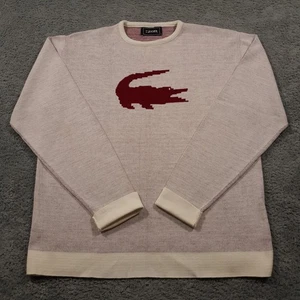 Izod Lacoste Vintage Sweater Size XL Crocodile Big Logo Orlon Acrylic Rare - Picture 1 of 12